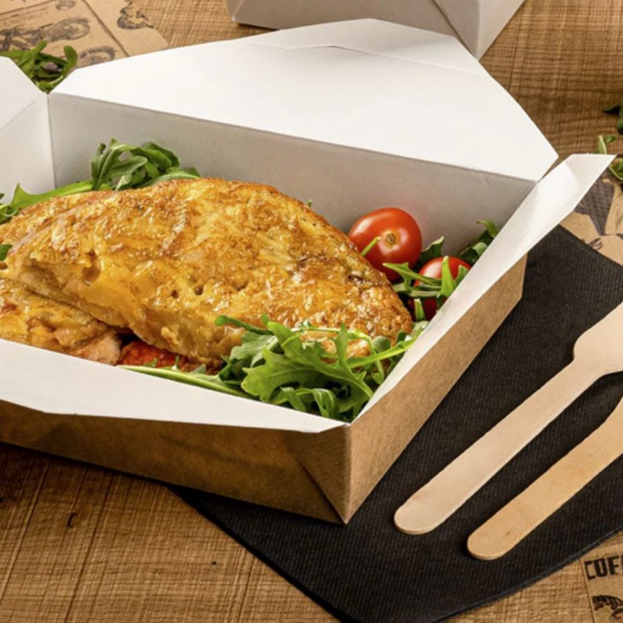 Box da asporto in cartoncino antigrasso, alternativa eco-compatibile per il food delivery