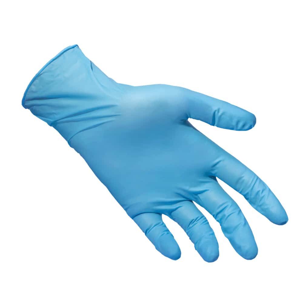 Guanto in nitrile blu senza polvere per uso medicale e professionale