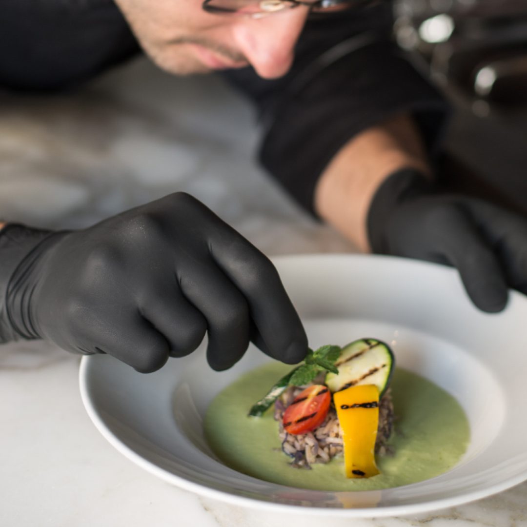 Guanti in nitrile neri senza polvere, taglie S/M/L, per uso alimentare e professionale