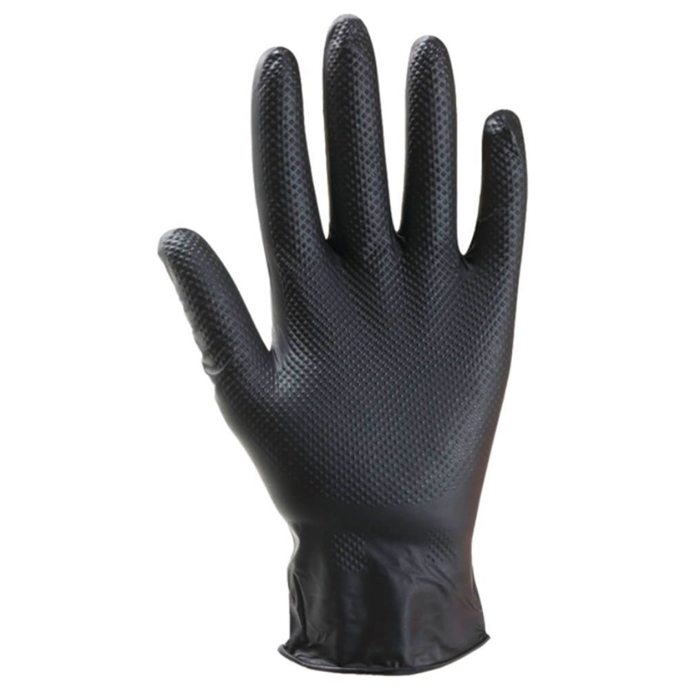 Guanto in nitrile nero con superficie antiscivolo per uso professionale