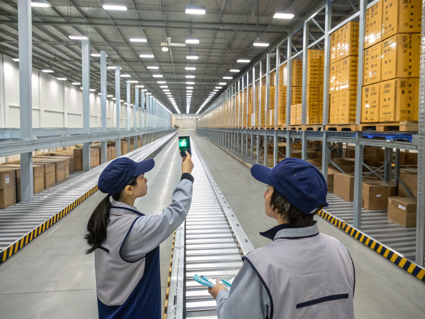 Operatori del team logistico durante la preparazione degli ordini B2B