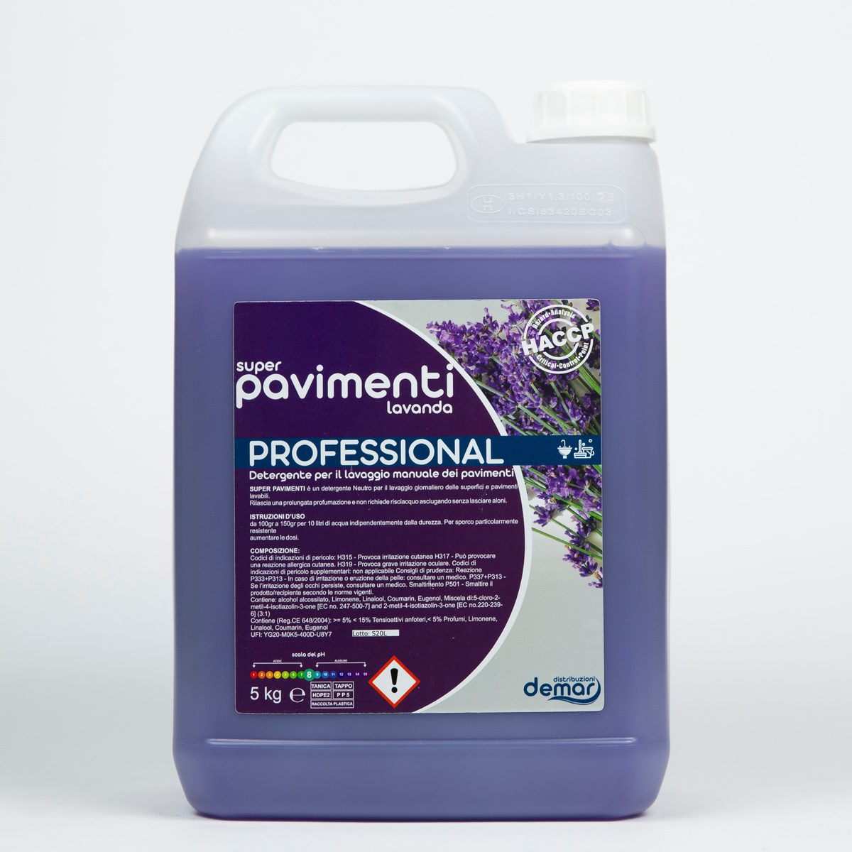 Super Pavimenti Lavanda, detergente professionale a marchio Demar